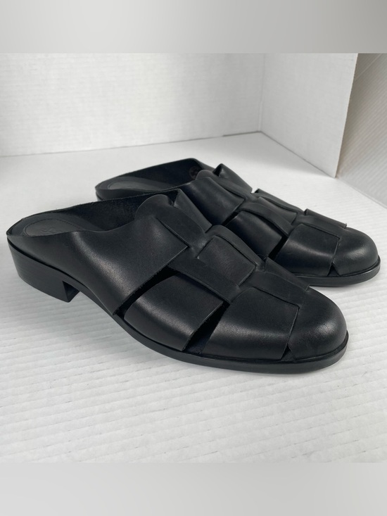 St. John's Bay Shoes - NOT FOR SALE Rare Vintage 90s Fisherman Mules Sandal 10 Black Leather Brazil